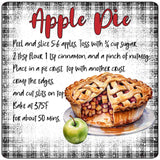 Apple Pie Recipe Novelty Metal Square Sign SQ-1675