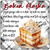 Baked Alaska Recipe Novelty Metal Square Sign SQ-1676
