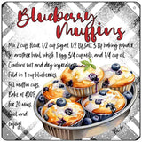 Blueberry Muffins Recipe Novelty Metal Square Sign SQ-1679