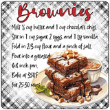 Brownies Recipe Novelty Metal Square Sign SQ-1680