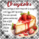 Cheesecake Recipe Novelty Metal Square Sign SQ-1682