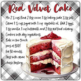 Red Velvet Cake Recipe Novelty Metal Square Sign SQ-1691