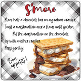 Smore Recipe Novelty Metal Square Sign SQ-1692