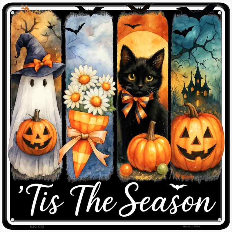 Tis The Season Novelty Metal Square Sign SQ-1700