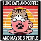 Cats and Coffee Novelty Metal Square Sign SQ-1712