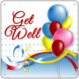 Get Well Novelty Metal Square Sign 6" Sign (MSQ)