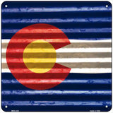 Colorado Flag Corrugated Effect Novelty Square Sign 6" Sign (MSQ)
