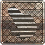 Corrugated Frog on Wood Novelty Metal Square Sign 6" (MSQ)