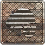 Corrugated Chameleon on Wood Novelty Metal Square Sign 6" (MSQ)