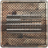 Corrugated American Flag on Wood Novelty Metal Square Sign 6" (MSQ)