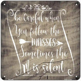 The M Is Silent Novelty Metal Square Sign 6" (MSQ)