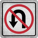 No U-Turn Novelty Metal Square Sign 6" Sign (MSQ)