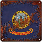 Idaho Rusty Stamped Novelty Metal Square Sign 6" (MSQ)