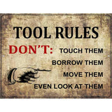 Tool Rules Metal Novelty Parking Sign 9" x 12" (P)