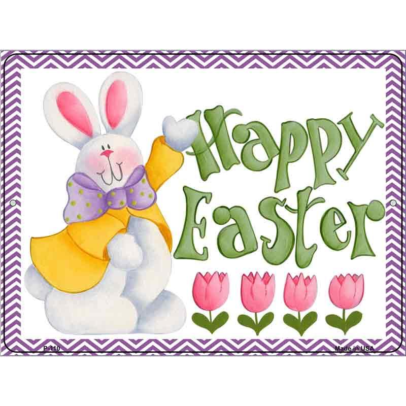Happy Easter Purple Metal Novelty Parking Sign 9" x 12" (P)