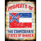 Property Of Mississippi Metal Novelty Parking Sign 9" x 12" (P)