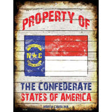 Property Of North Carolina Metal Novelty Parking Sign