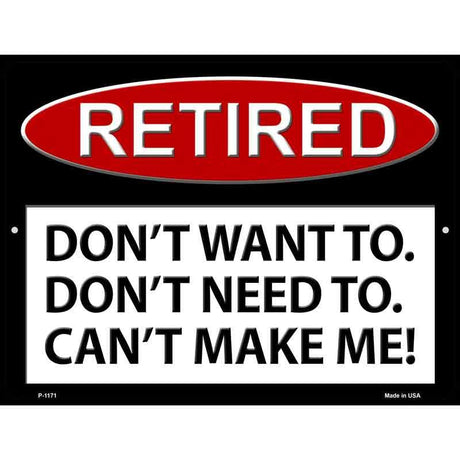 Retired Metal Novelty Parking Sign 9" x 12" (P)