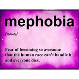 Mephobia Metal Novelty Parking Sign 9" x 12" Sign (P)