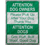 Dog Owners Metal Novelty Parking Sign 9" x 12" (P)