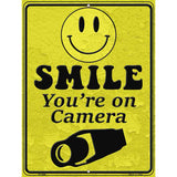 Smile Youre On Camera Parking Sign Metal Novelty 9" x 12" (P)