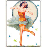 Girl With Orange Body Suit Vintage Pinup Parking Sign 9" x 12" Sign (P)