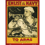 Enlist in the Navy Vintage Poster Parking Sign 9" x 12" Sign (P)
