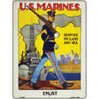 US Marines Vintage Poster Parking Sign 9" x 12" Sign (P)