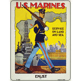 US Marines Vintage Poster Parking Sign 9" x 12" Sign (P)