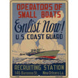 Enlist Now Coast Guard Vintage Poster Parking Sign 9" x 12" Sign (P)
