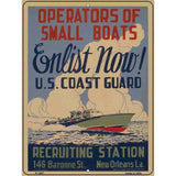 Enlist Now Coast Guard Vintage Poster Parking Sign 9" x 12" Sign (P)
