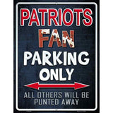 Patriots Metal Novelty Parking Sign 9" x 12" (P)