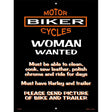 Woman Wanted Metal Novelty Parking Sign 9" x 12" (P)