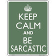 Keep Calm and Be Sarcastic Metal Novelty Parking Sign 9" x 12" Sign (P)