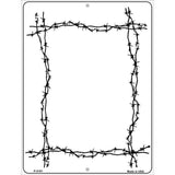 Black Barbed Wire Border Metal Novelty Parking Sign 9" x 12" (P)