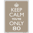Keep Calm Youre Only 80 Metal Novelty Parking Sign 9" x 12" Sign (P)