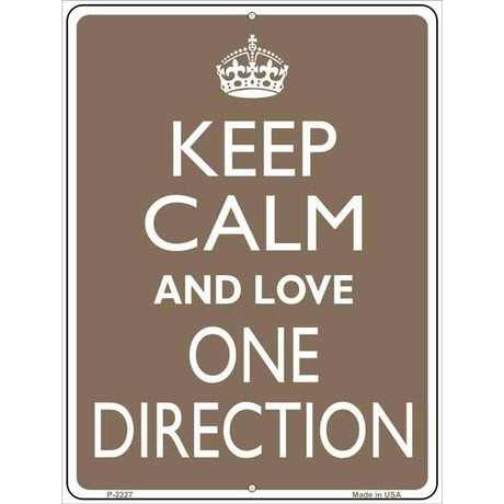 Keep Calm Love One Direction Metal Novelty Parking Sign 9" x 12" (P)
