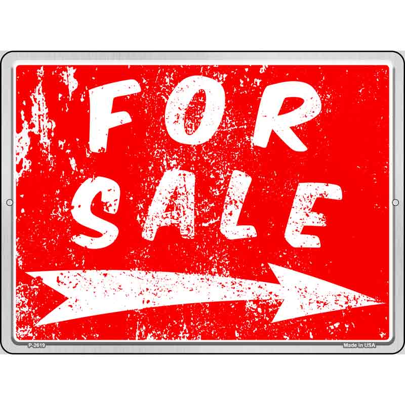 For Sale to the Right Novelty Metal Parking Sign 9" x 12" Sign (P)