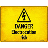 Danger Electrocution Risk Novelty Metal Parking Sign 9" x 12" (P)