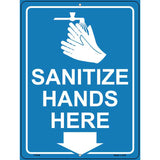 Sanitize Hands Here Novelty Metal Parking Sign 9" x 12" Sign (P)