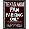 Texas A & M Metal Novelty Parking Sign 9" x 12" (P)