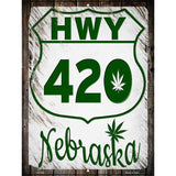 HWY 420 Nebraska Novelty Metal Parking Sign 9" x 12" (P)