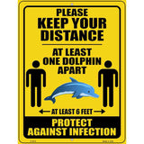 One Dolphin Apart Novelty Metal Parking Sign 9" x 12" Sign (P)