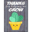 Helping Grow Cactus Trio Novelty Metal Parking Sign 9" x 12" (P)