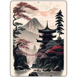 Japanese Pagoda Landscape Metal Novelty Parking Sign P-4478 9" x 12" Sign (P)