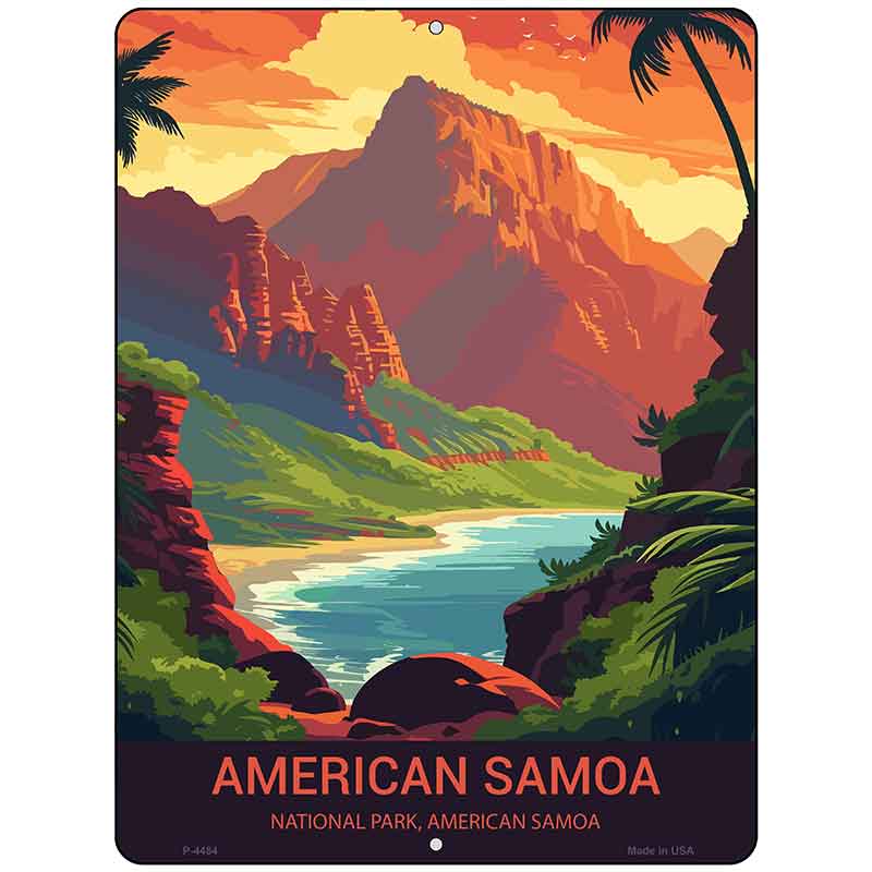 American Samoa Metal Novelty Parking Sign P-4484