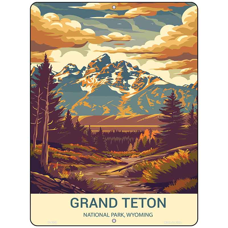 Grand Teton Wyoming Metal Novelty Parking Sign P-4507