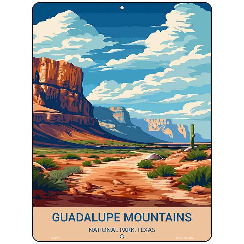 Guadalupe Mountains Texas Metal Novelty Parking Sign P-4511