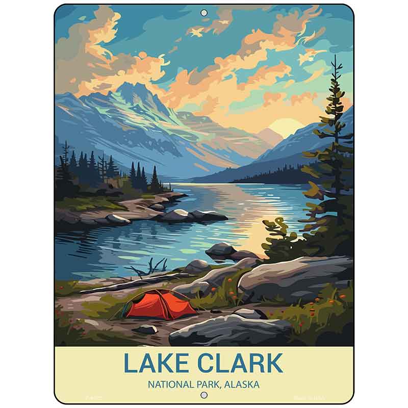 Lake Clark Alaska Metal Novelty Parking Sign P-4522