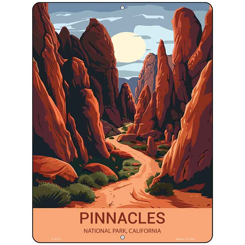 Pinnacles California Metal Novelty Parking Sign P-4531